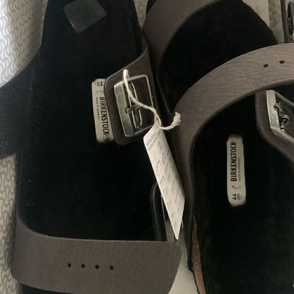 Birkenstock | Arizona Shearling Slide Sandals - Picture 6 of 8